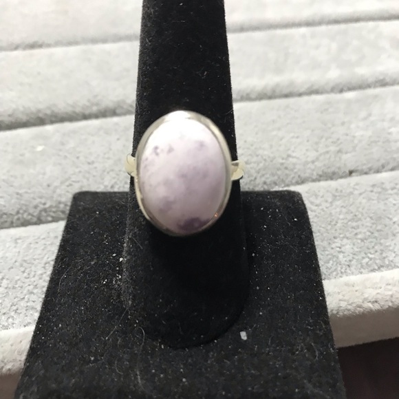 New Sterling Silver Adjustable Purple Genuine Utah Tiffany Stone Ring Size 9 Gem - Picture 9 of 13